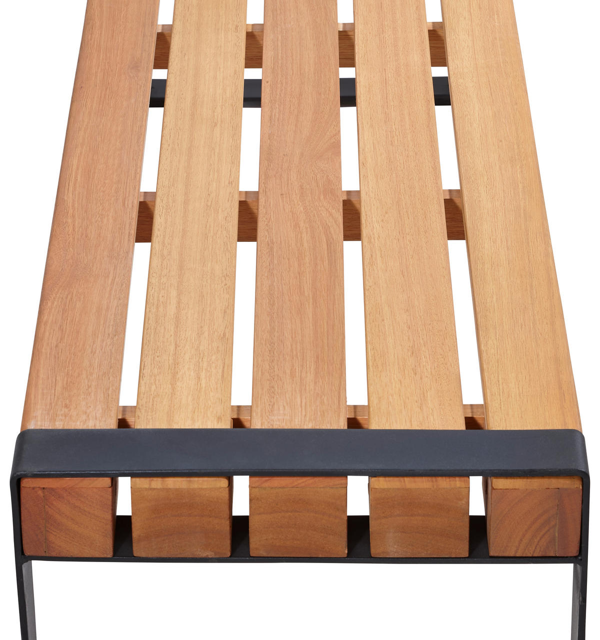 GARTENBANK 170/45/41 cm  in Schwarz, Teakfarben  - Schwarz/Teakfarben, LIFESTYLE, Holz/Metall (170/45/41cm) - Ambia Garden