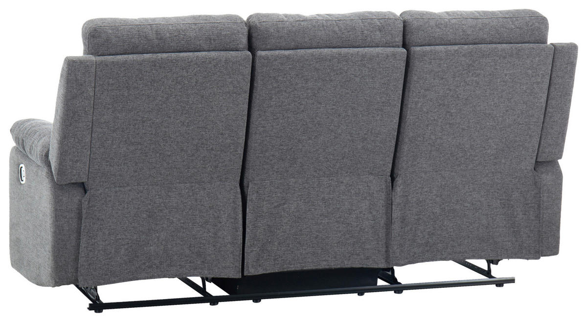 SITZGARNITUR VERONA Leinenoptik Dunkelgrau  - Dunkelgrau/Schwarz, Design, Kunststoff/Textil (84,5/133,5/100,5/92cm) - Livetastic