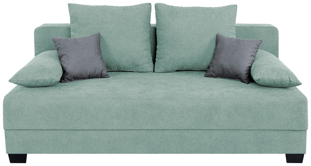 SCHLAFSOFA  mit Webstoff Mintgrün  - Schwarz/Rosa, Design, Kunststoff/Textil (200/90/110cm) - P & B