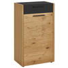 SCHUHSCHRANK Eiche, Balkeneiche furniert Schwarz, Eichefarben  - Eichefarben/Schwarz, Design, Holz/Kunststoff (61/103/37cm)
