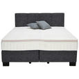 BOXSPRINGBETT 180/200 cm  in Anthrazit  - Anthrazit/Schwarz, Design, Kunststoff/Textil (180/200cm) - Hom`in