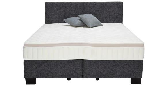 BOXSPRINGBETT 180/200 cm  in Anthrazit  - Anthrazit/Schwarz, Design, Kunststoff/Textil (180/200cm) - Hom`in