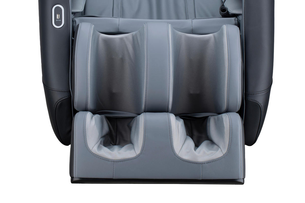 MASSAGESESSEL Fixed po Series  mit Lederlook Grau, Schwarz Relaxfunktion, Liegefunktion, Netzbetrieb, Massagefunktion, USB-Anschluss, ausziehbare Fußstütze, automatische Rückholfunktion, Bluetooth-Lautsprecher, inklusive Armlehnen, Nackenkissen abnehmbar Rückenkissen, Nackenstütze, Sitzkissen, Relaxfunktion, Fußteilverstellung, Nackenkissen  - Schwarz/Grau, KONVENTIONELL, Kunststoff/Textil (136/74,5/104,6cm) - Novel