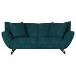 3-SITZER-SOFA in Samt Dunkelblau  - Schwarz/Dunkelblau, Design, Textil/Metall (203/90/95cm) - Carryhome