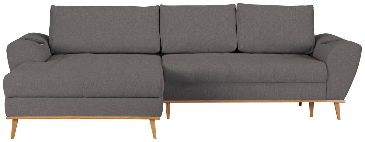 HÖRNSOFFA i vävt tyg grå  - grå/ekfärgad, Design, trä/textil (175/282cm) - Carryhome