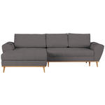 ECKSOFA in Webstoff Grau  175/282 cm  - Eichefarben/Grau, Design, Holz/Textil (175/282cm) - Carryhome