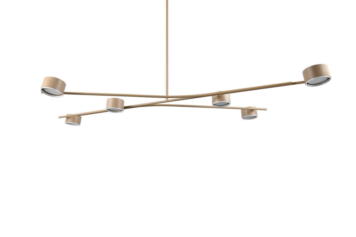 HÄNGELEUCHTE Coda 143,5/82/180 cm   - Beige/Weiß, Design, Metall (143,5/82/180cm) - Trio Leuchten
