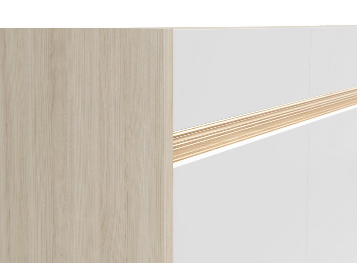 SIDEBOARD Weiss, Eichefarben  173,5/80,8/42 cm  - Weiss/Eichefarben, Konventionell, Holzwerkstoff/Kunststoff (173,5/80,8/42cm) - Hom`in