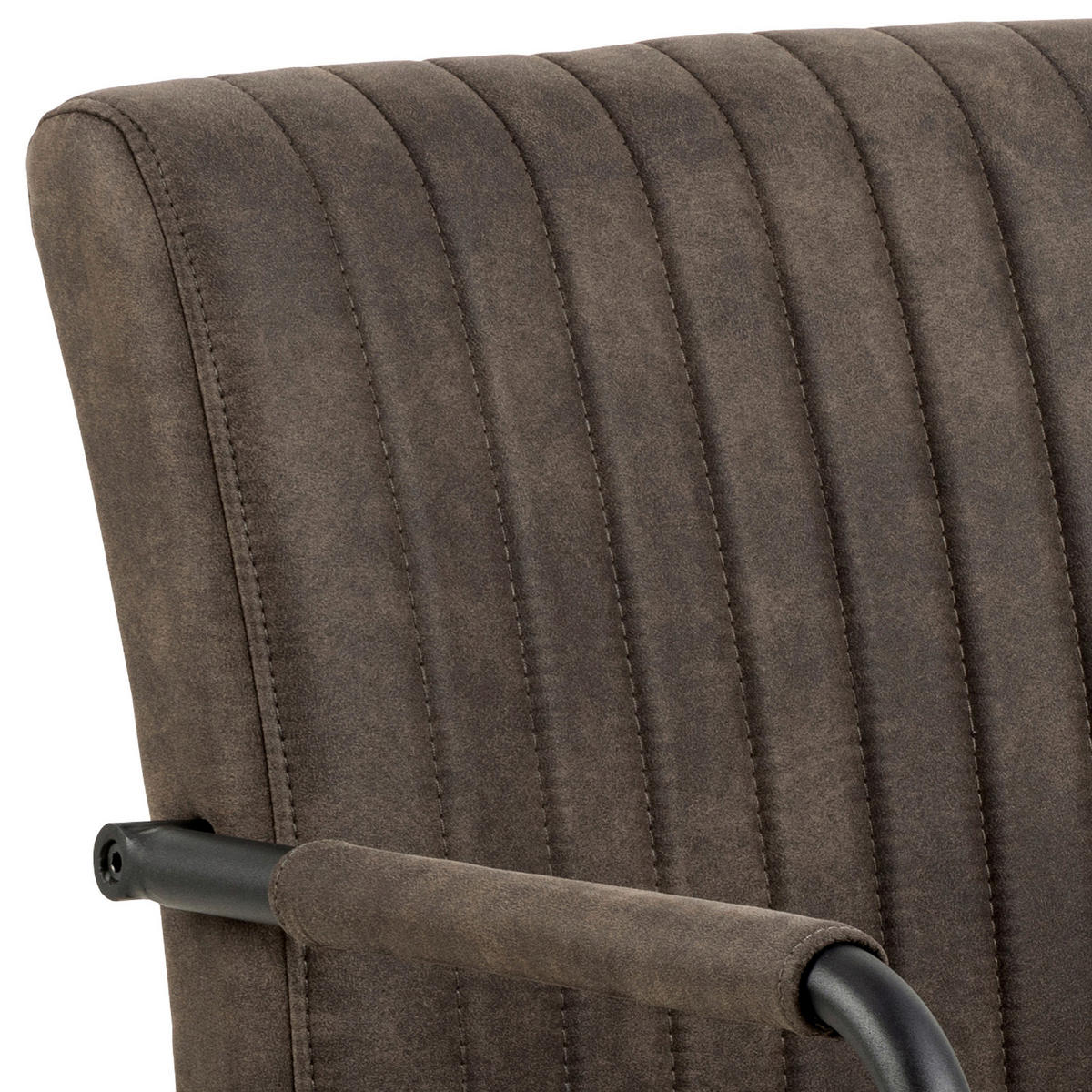 STOLICA S NASLONOM ZA RUKE  antracit, smeđa  tekstil      - svijetlo smeđa/crna, Design, tekstil/metal (50,5/84,5/64,5cm) - MID.YOU