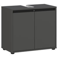 WASCHBECKENUNTERSCHRANK 63/55/34 cm  - Graphitfarben/Schwarz, MODERN, Holzwerkstoff/Kunststoff (63/55/34cm) - Germania