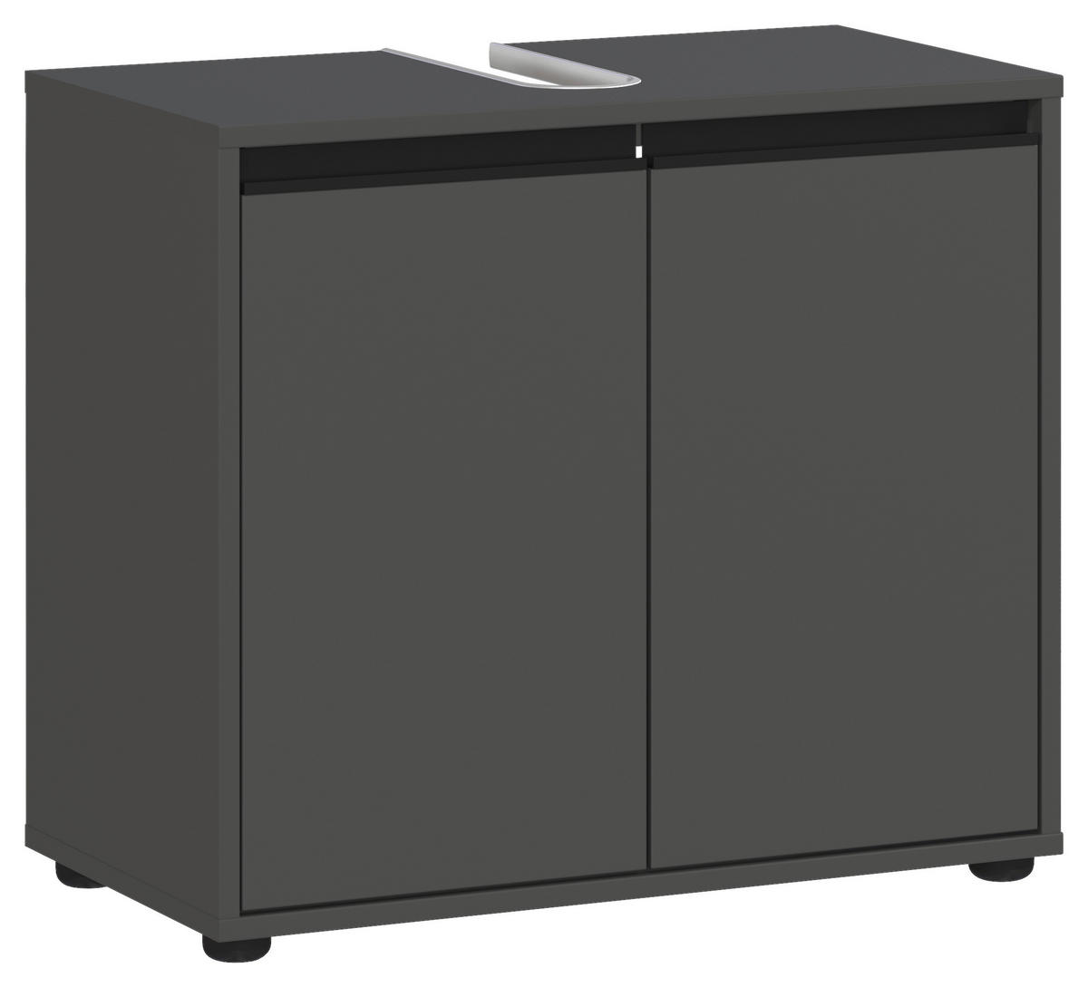 WASCHBECKENUNTERSCHRANK 63/55/34 cm  - Graphitfarben/Schwarz, MODERN, Holzwerkstoff/Kunststoff (63/55/34cm) - Germania