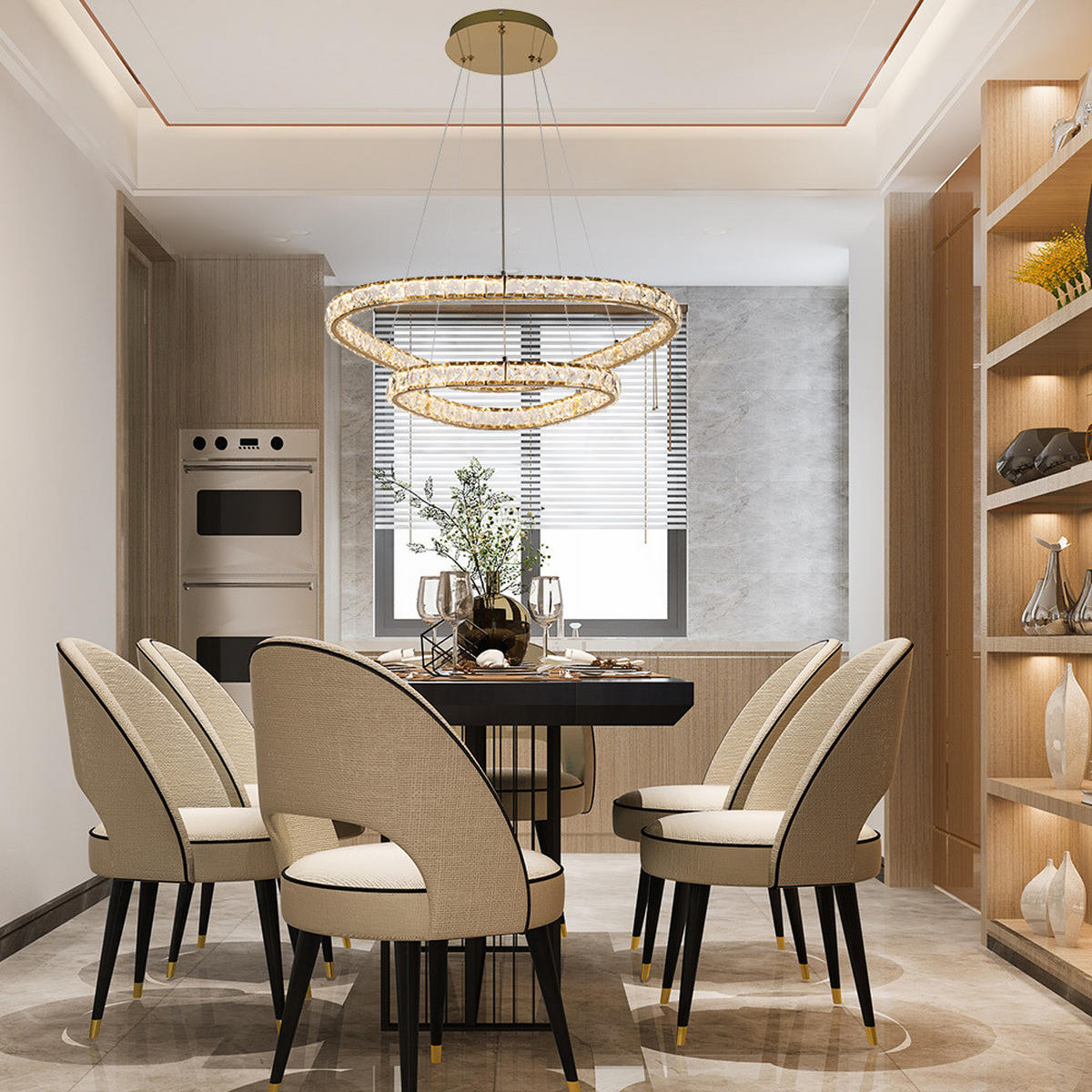 LED FÜGGESZTÉK - aranyszínű/átlátszó, Basics, üveg/fém (120/60/60cm)