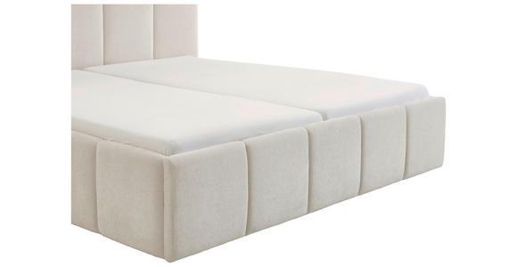 POLSTERBETT 180/200 cm in Beige - Beige/Schwarz, Design, Holz/Textil (180/200cm) - Xora