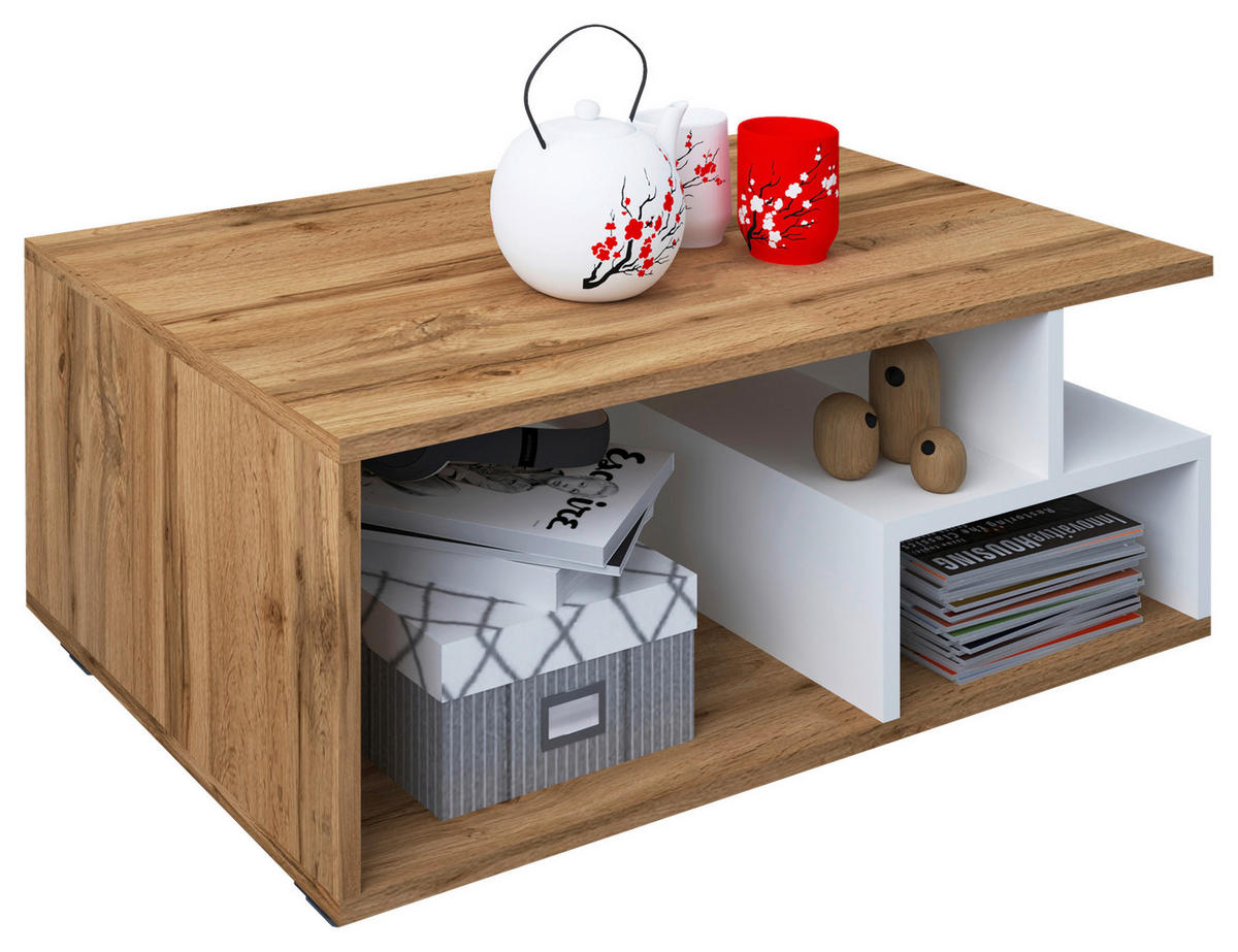 SOFFBORD i trämaterial  - vit/honungsek, Modern, trämaterial/plast (80/40/50cm) - MID.YOU