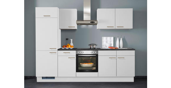 KÜCHENBLOCK 270 cm   in Weiß  - Edelstahlfarben/Graphitfarben, Design, Holzwerkstoff/Metall (270cm) - Xora