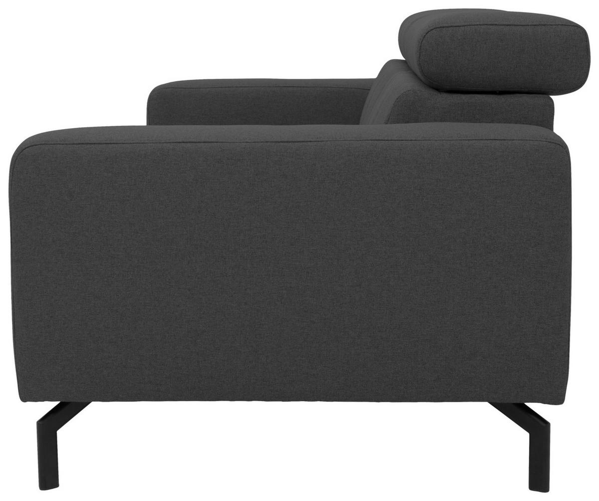 2-SITZER-SOFA Webstoff Grau  - Schwarz/Grau, Design, Textil/Metall (208/79/104cm) - MID.YOU