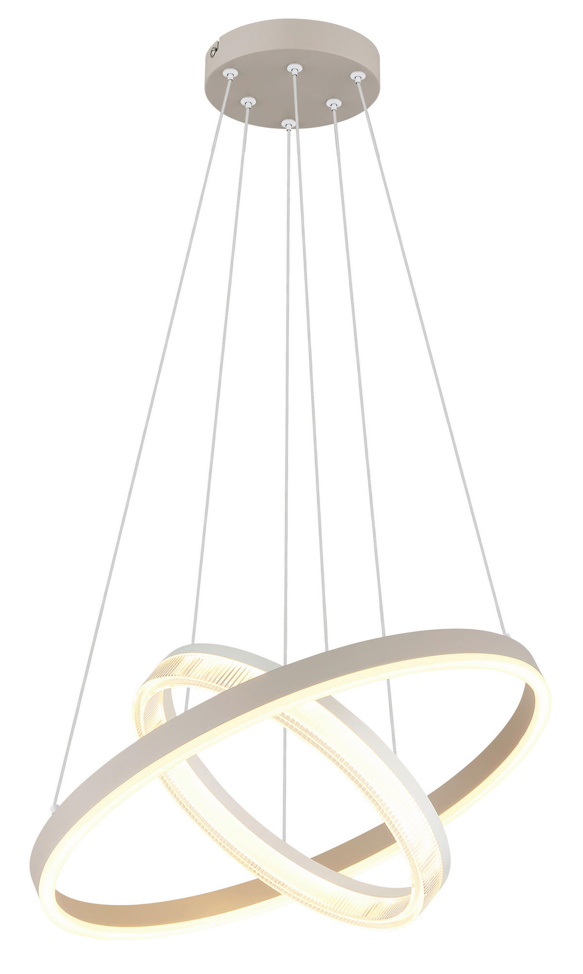 LED-HÄNGELEUCHTE 50/150 cm  - Sandfarben/Transparent, Design, Kunststoff/Metall (50/150cm) - Globo