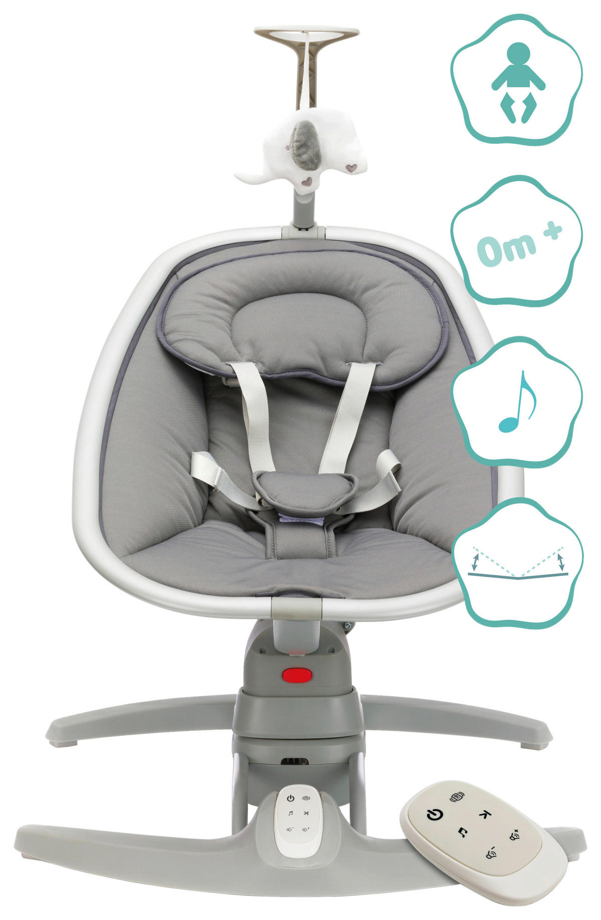 SCHAUKELWIPPE Grau   - Grau, Basics, Kunststoff/Metall - Jimmylee
