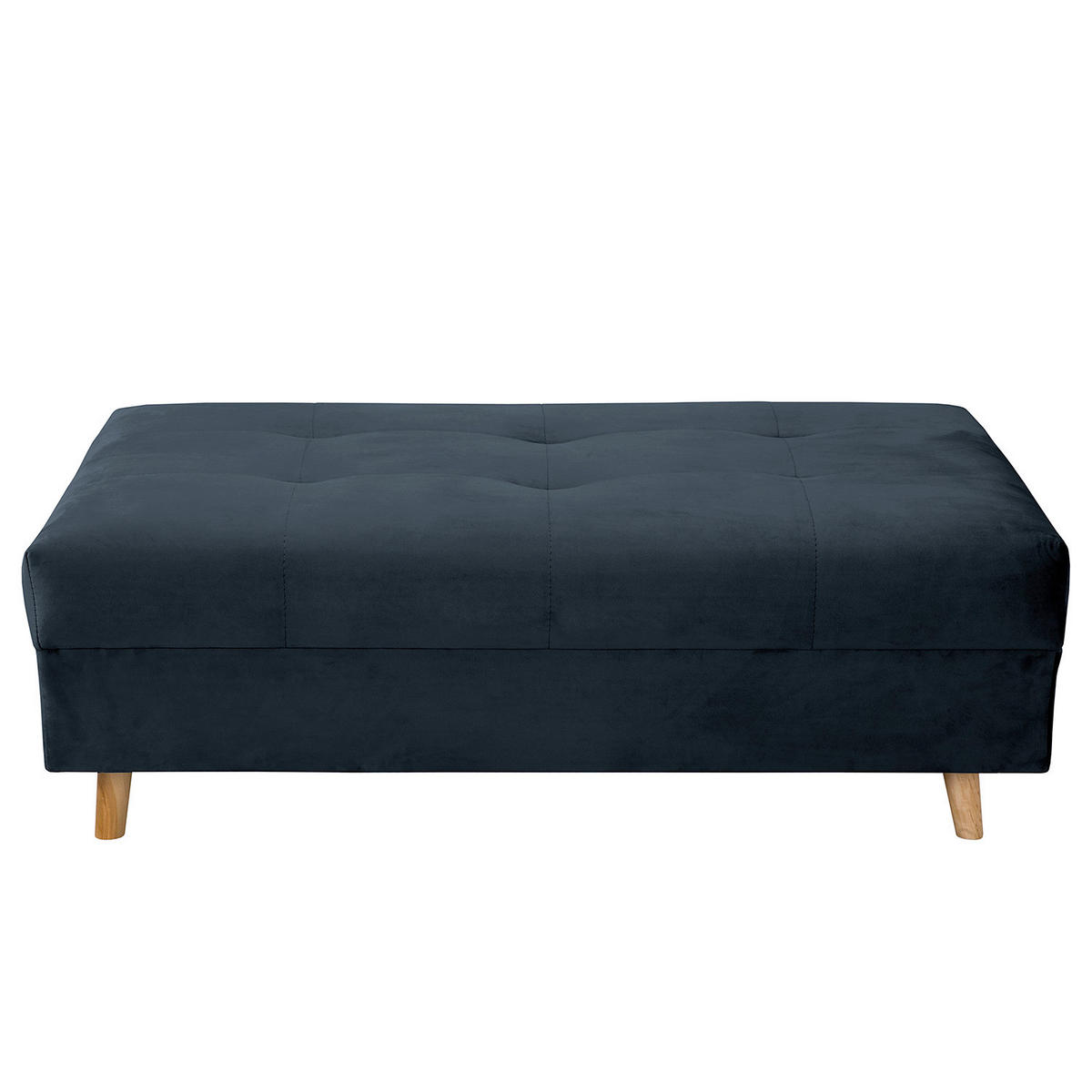 ECKSOFA inkl. Hocker Ariella in Samt Dunkelblau  231/161 cm  - Naturfarben/Dunkelblau, Design, Holz/Textil (231/161cm) - Livetastic
