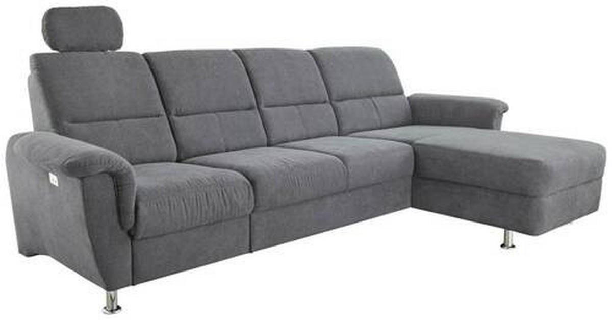 ECKSOFA in Mikrofaser Anthrazit  - Chromfarben/Anthrazit, Konventionell, Textil/Metall (292/165cm) - Livetastic