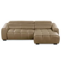 ECKSOFA  Echtleder Mokka  - Schwarz/Mokka, Design, Leder/Kunststoff (274/177cm) - Livetastic