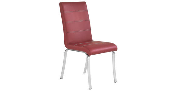 STUHL in Metall, Textil Dunkelrot, Edelstahlfarben - Edelstahlfarben/Beige, Design, Textil/Metall (44/95/53cm) - Dieter Knoll