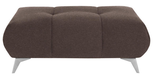 HOCKER Webstoff Taupe  - Taupe/Edelstahlfarben, Design, Textil/Metall (120/43/70cm) - Hom`in