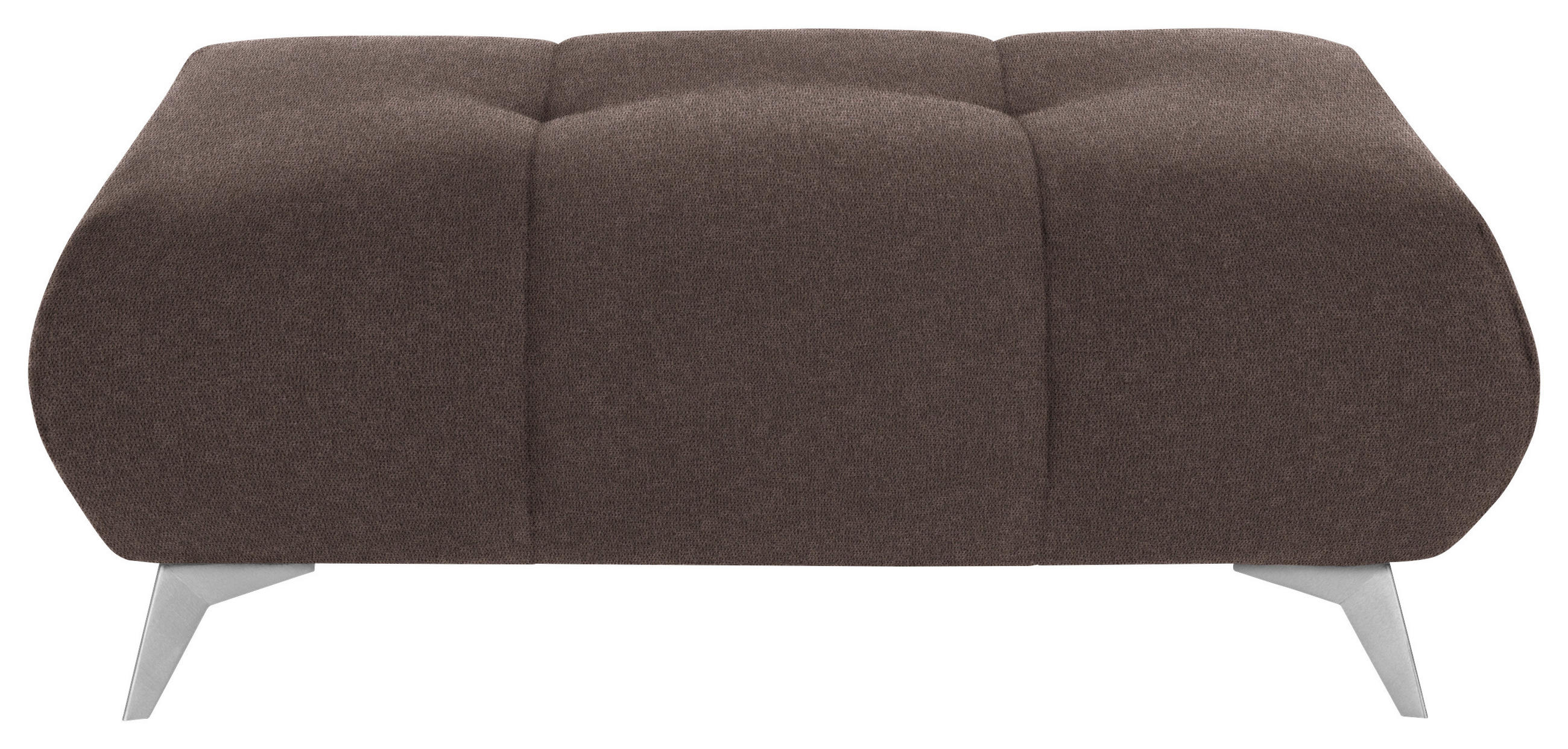 HOCKER in Textil Taupe  - Taupe/Edelstahlfarben, Design, Textil/Metall (120/43/70cm) - Hom`in