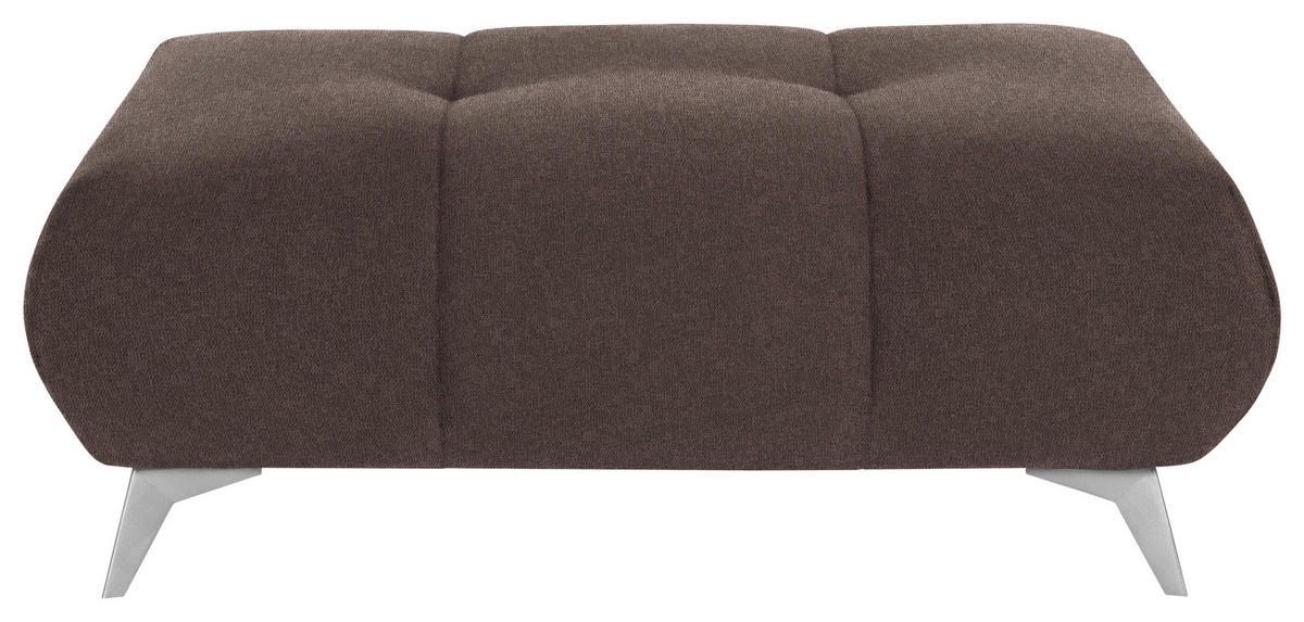 HOCKER in Textil Taupe  - Taupe/Edelstahlfarben, Design, Textil/Metall (120/43/70cm) - Hom`in