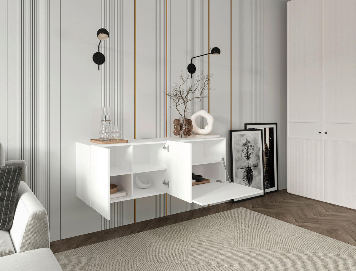 LOWBOARD  in 150/50/42 cm  - Weiß, Design, Holzwerkstoff (150/50/42cm) - Hom`in