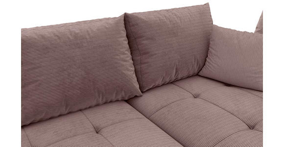 ECKSOFA Altrosa Cord - Schwarz/Altrosa, KONVENTIONELL, Holz/Textil (298/202cm) - Carryhome