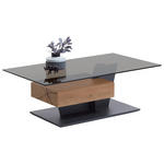 COUCHTISCH in Holz, Metall, Glas 120/70/45 cm  - Eichefarben/Anthrazit, Natur, Glas/Holz (120/70/45cm) - Valnatura