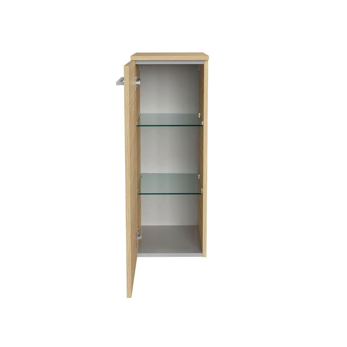MIDISCHRANK 30,2/82,6/32 cm  - Chromfarben/Eichefarben, Basics, Glas/Holzwerkstoff (30,2/82,6/32cm) - MID.YOU