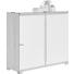 KOMMODE Eichefarben, Weiß - Eichefarben/Alufarben, Design, Holzwerkstoff/Metall (100/91,6/35,7cm) - Welnova