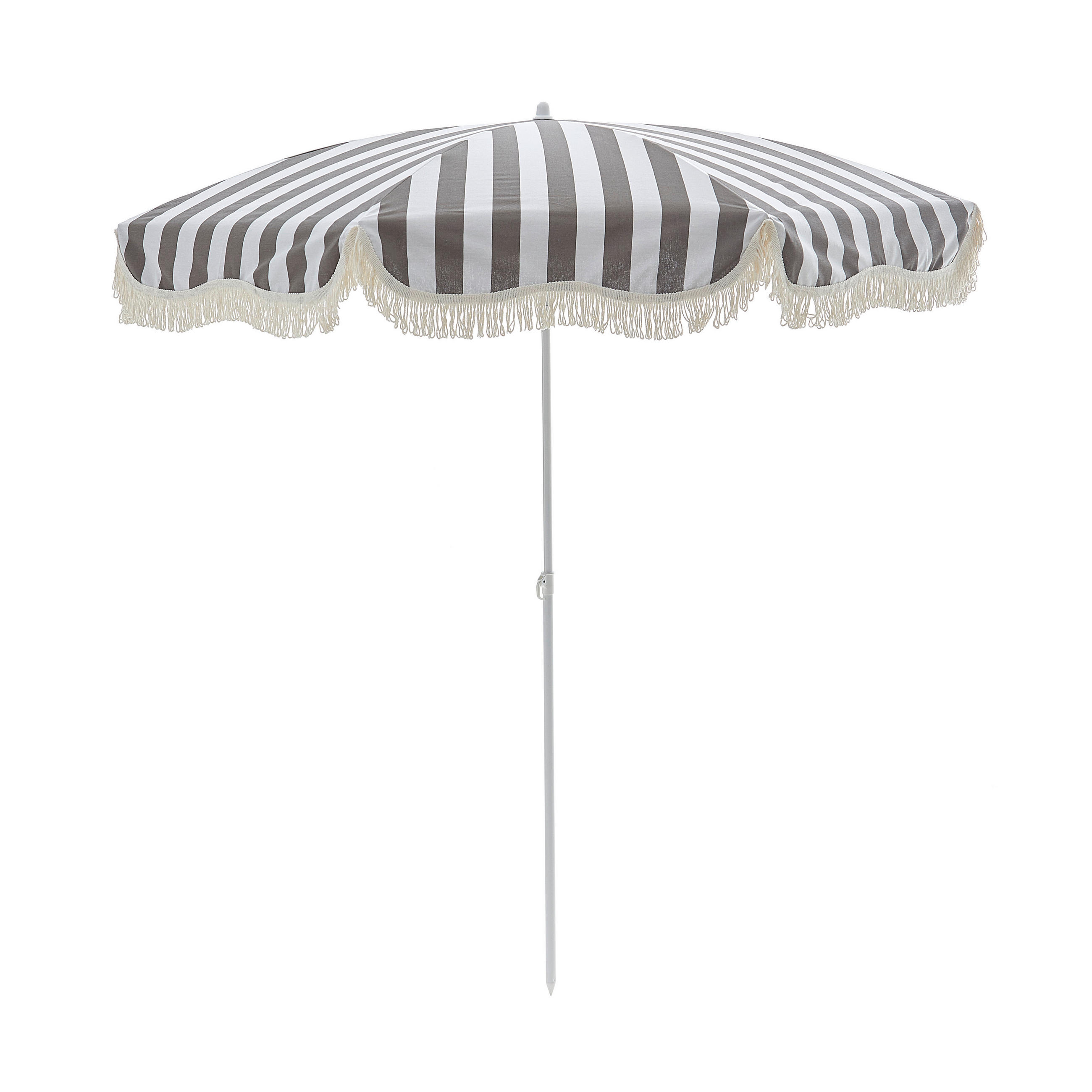 SONNENSCHIRM 200 cm Weiß, Taupe  - Taupe/Weiß, Design, Textil/Metall (200/200cm) - Jan Kurtz