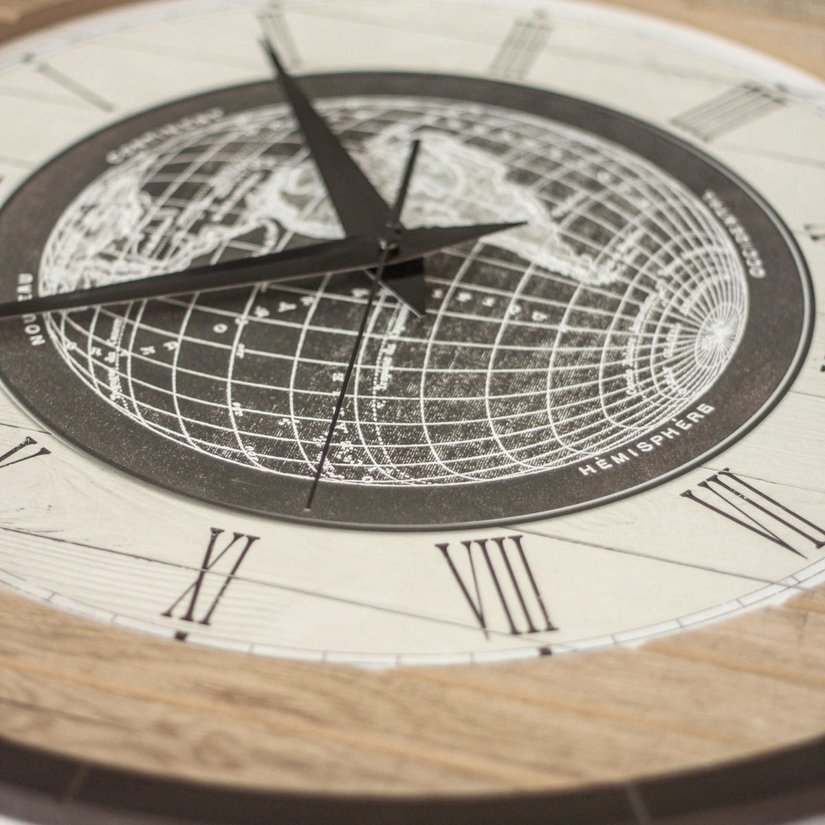 WANDUHR - Schwarz, Weiß, Eichefarben  - Eichefarben/Schwarz, Basics, Holz/Kunststoff (57cm)