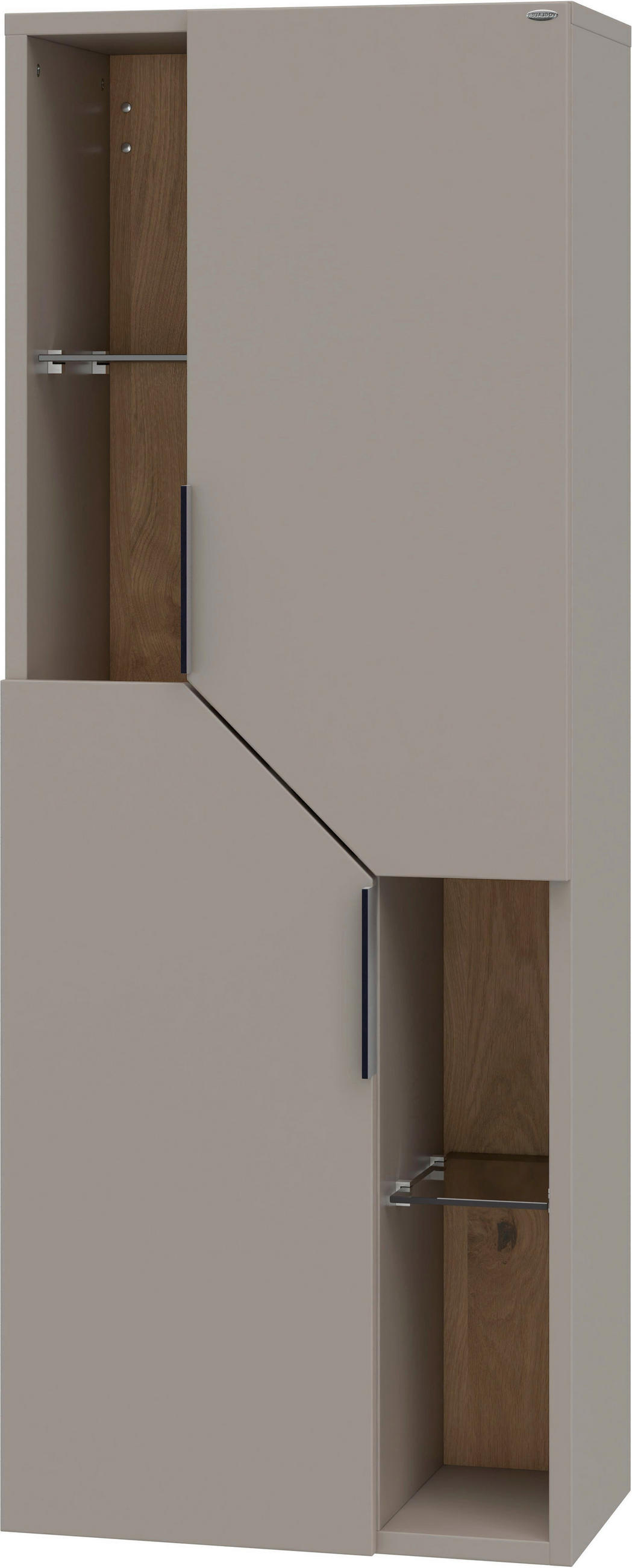 MIDISCHRANK 47/128/35 cm  - Eichefarben/Schwarz, LIFESTYLE, Glas/Holz (47/128/35cm) - Voglauer