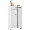 MIDISCHRANK 60/119/35 cm  - Eichefarben/Schwarz, LIFESTYLE, Holzwerkstoff/Kunststoff (60/119/35cm) - home24