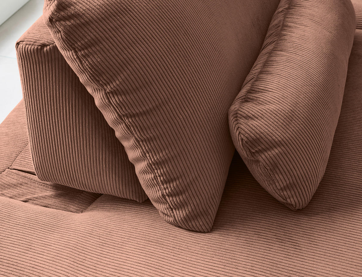 ECKSOFA in Feincord Rostfarben  - Rostfarben/Schwarz, Design, Kunststoff/Textil (242/316cm) - Niels Andersson