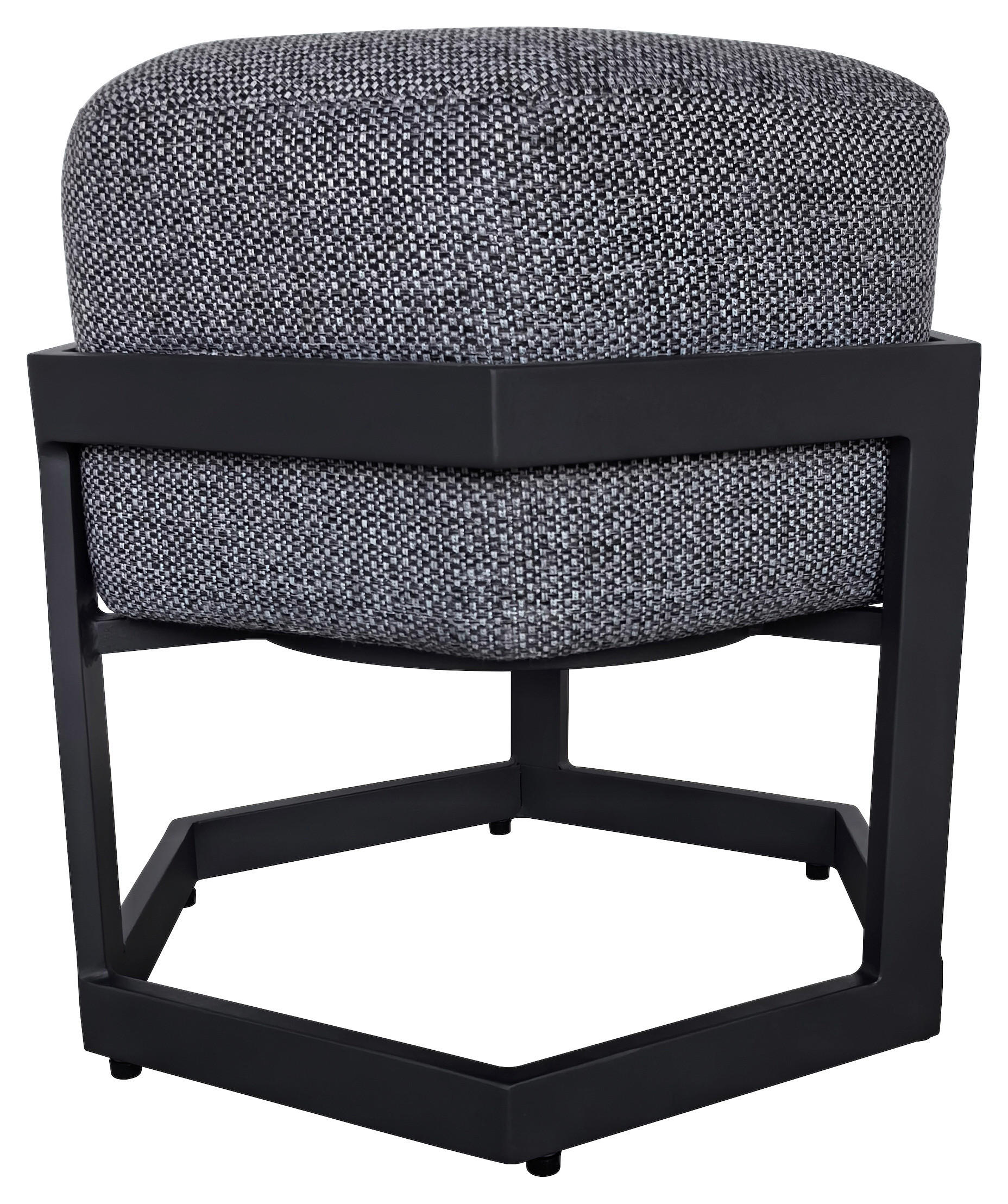 HOCKER Webstoff Anthrazit, Grau  - Anthrazit/Schwarz, Design, Kunststoff/Textil (48/47,5/41,5cm) - Ambia Garden