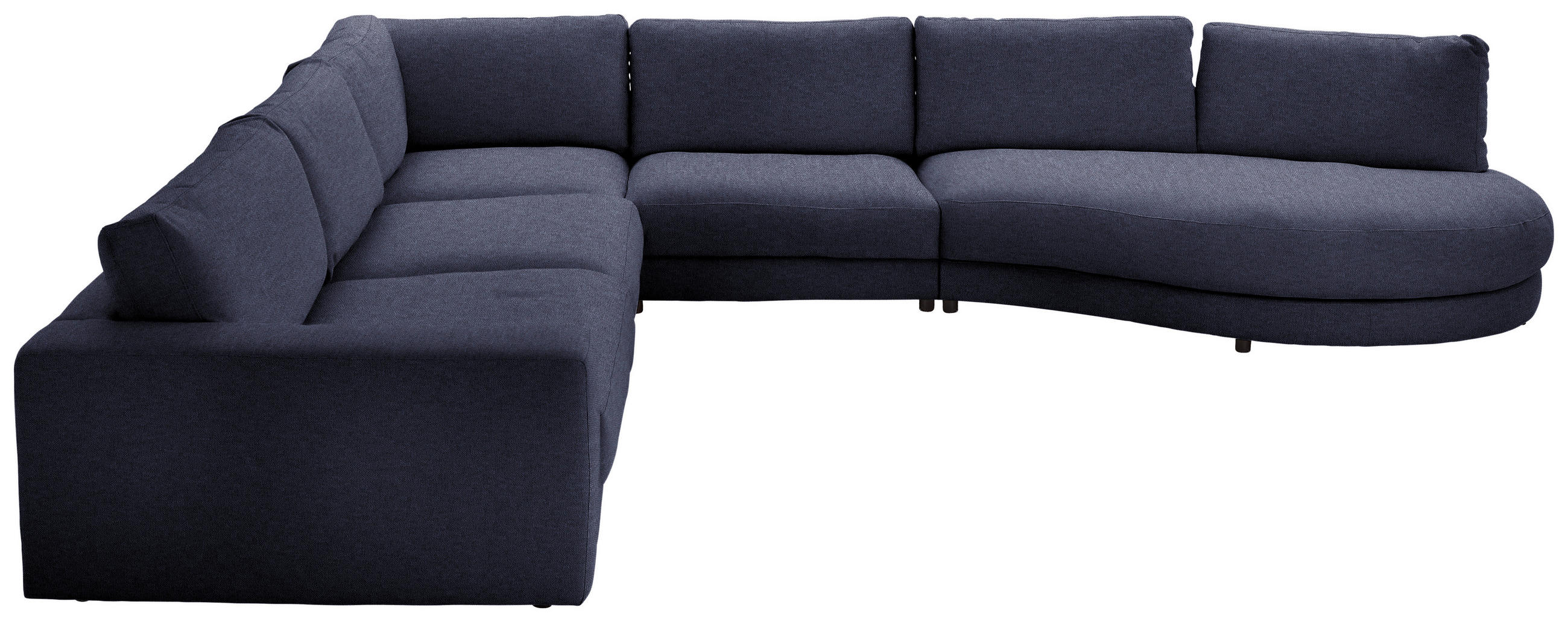 ECKSOFA  in Flachgewebe Dunkelblau  365/425 cm  - Schwarz/Dunkelblau, Design, Kunststoff/Textil (365/425cm) - Lomoco