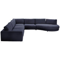 ECKSOFA  in Flachgewebe Dunkelblau  365/425 cm  - Schwarz/Dunkelblau, Design, Kunststoff/Textil (365/425cm) - Lomoco
