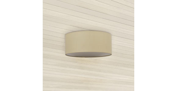 Deckenleuchte Mila Ø 26 cm mit Textilem Lampenschirm - Beige, ROMANTIK / LANDHAUS, Textil/Metall (26/10cm) - James Wood