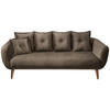 3-SITZER-SOFA Velours Braun  - Buchefarben/Braun, MODERN, Holz/Textil (236/94/103cm) - Livetastic