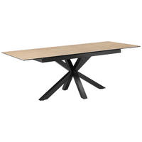 ESSTISCH 168-210/90/76 cm  Metall, Glas, Keramik ausziehbar rechteckig Schwarz, Beige  - Beige/Schwarz, MODERN, Glas/Keramik (168-210/90/76cm) - MID.YOU