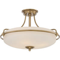 STROPNA SVETILKA Griffin 52.8/35.6 cm   - barve brona/barve medenine, Natur, kovina/steklo (52.8/35.6cm) - Elstead Lighting