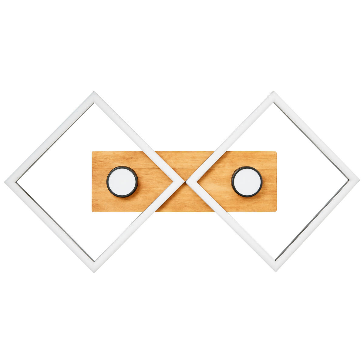 LED-DECKENLEUCHTE    70,7/35,4/6,2 cm  - Schwarz/Braun, Design, Holz/Kunststoff (70,7/35,4/6,2cm) - Brilliant