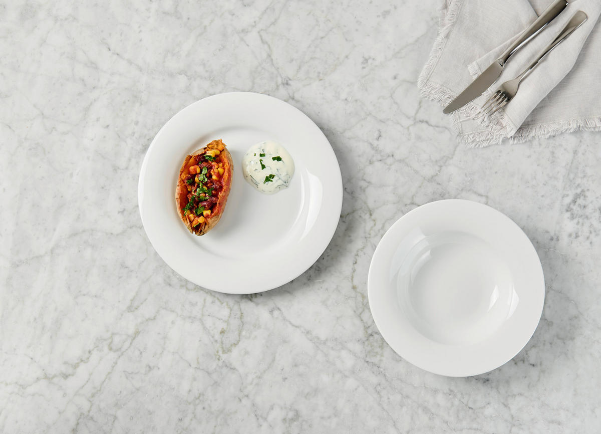 Serviciu De Masă 8 piese  - alb, Basics, ceramică - Novel