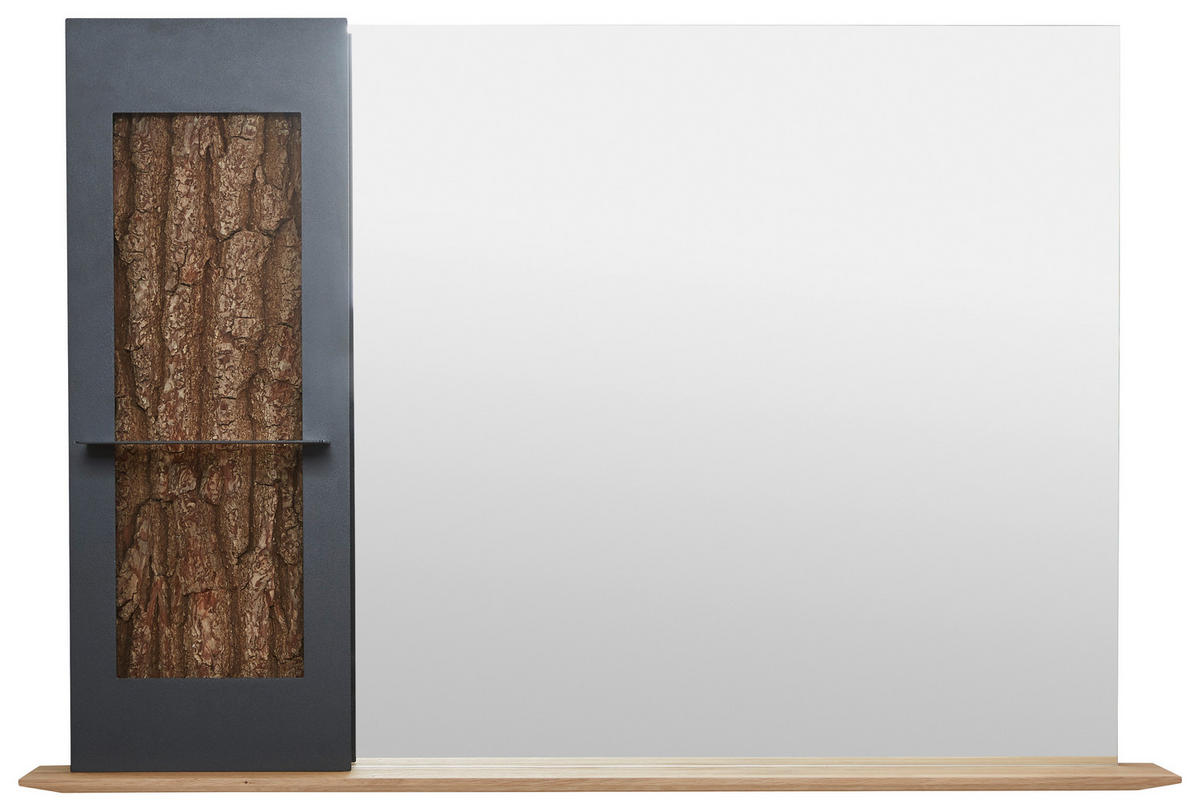 WANDSPIEGEL 117,5/79/22 cm    in rechteckig  - Eichefarben/Anthrazit, Natur, Glas/Holz (117,5/79/22cm) - Valnatura