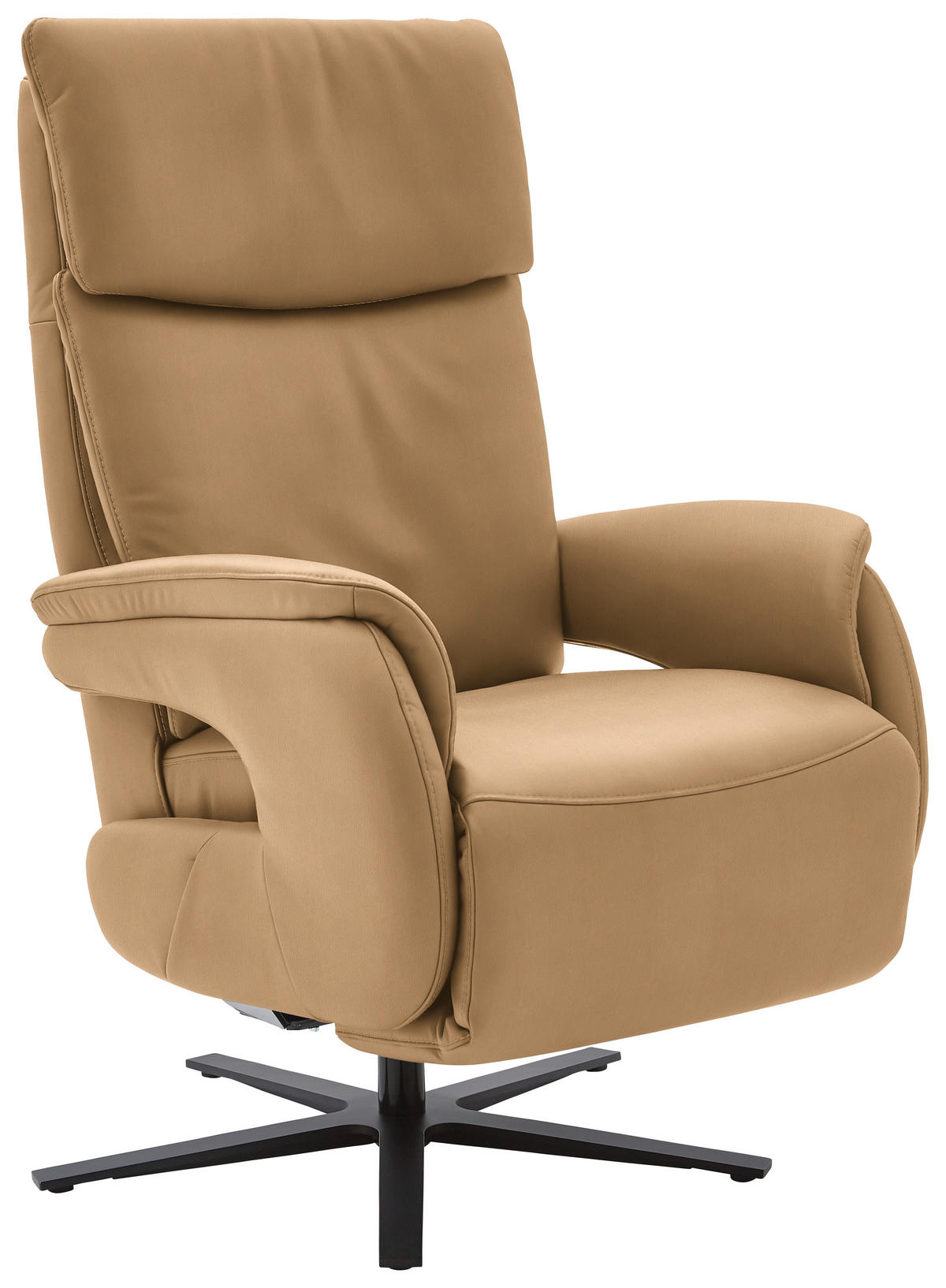 RELAXSESSEL in Leder Honig  - Schwarz/Honig, Design, Leder/Metall (70/117/85cm) - Dieter Knoll